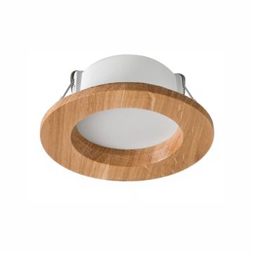 LED Vgradna svetilka WOODY SPOT LED/5,5W/230V 4000K hrast ø 10 cm