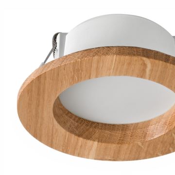 LED Vgradna svetilka WOODY SPOT LED/5,5W/230V 4000K hrast ø 10 cm