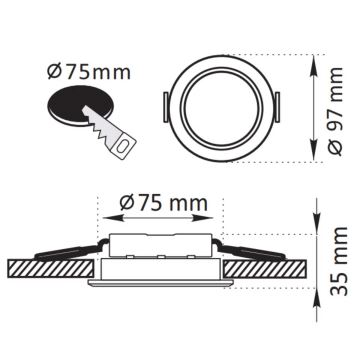 LED Vgradna svetilka ZOE LED/4,8W/230V črna