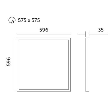 LED Vgradni panel LED/40W/230V 4000K 60x60 cm