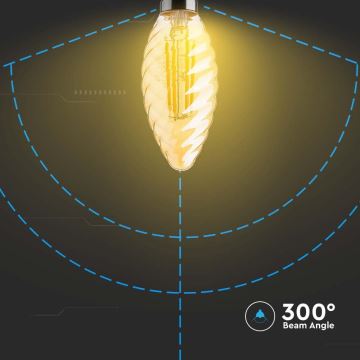 LED Žarnica FILAMENT AMBER E14/4W/230V 2200K