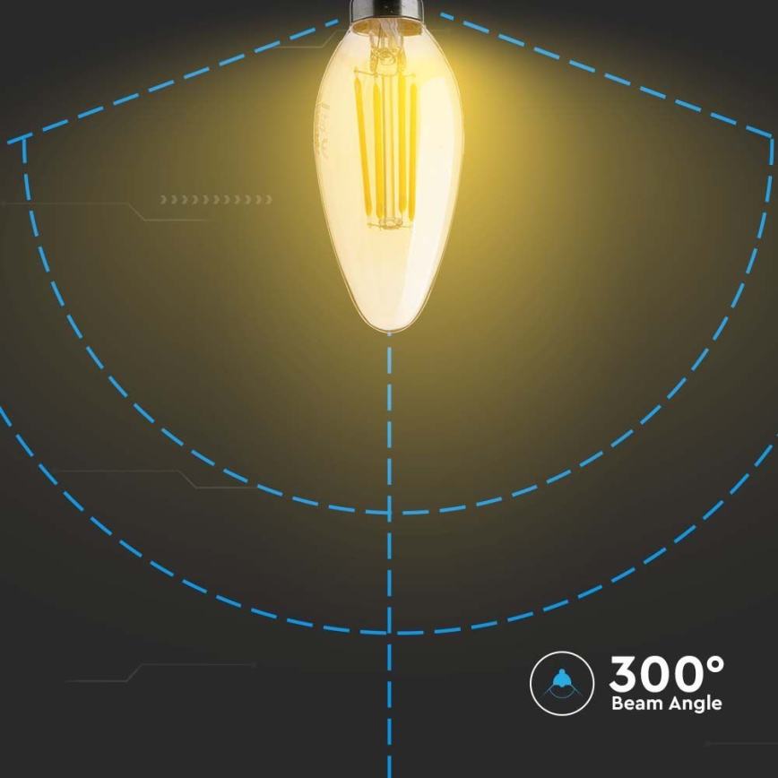 LED Žarnica FILAMENT AMBER E14/4W/230V 2200K