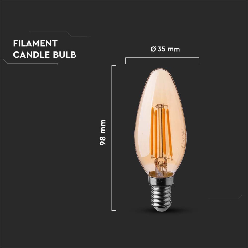 LED Žarnica FILAMENT AMBER E14/4W/230V 2200K