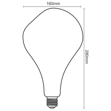 LED Žarnica FILAMENT BUMPED SMOKE ET160 E27/4W/230V 2000K