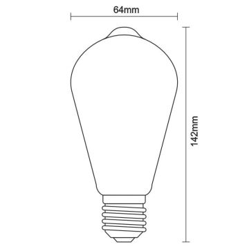 LED Žarnica FILAMENT SLIM VINTAGE ST64 E27/4,5W/230V 1800K