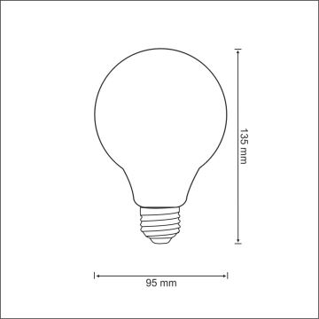 LED Žarnica FILAMENT VINTAGE G95 E27/4W/230V 2000K