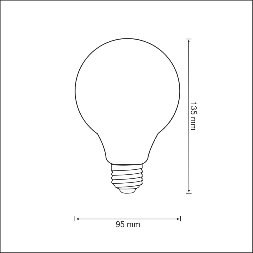 LED Žarnica FILAMENT VINTAGE G95 E27/4W/230V 2000K