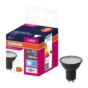 LED Žarnica VALUE PAR16 GU10/4,5W/230V 4000K 120° črna - Ledvance