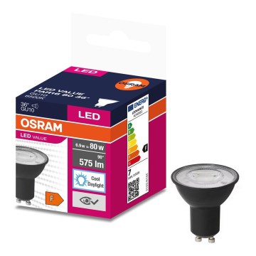 LED Žarnica VALUE PAR16 GU10/6,9W/230V 4000K 36° črna - Ledvance