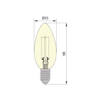 LED Žarnica VINTAGE C35 E14/5W/230V 2200K