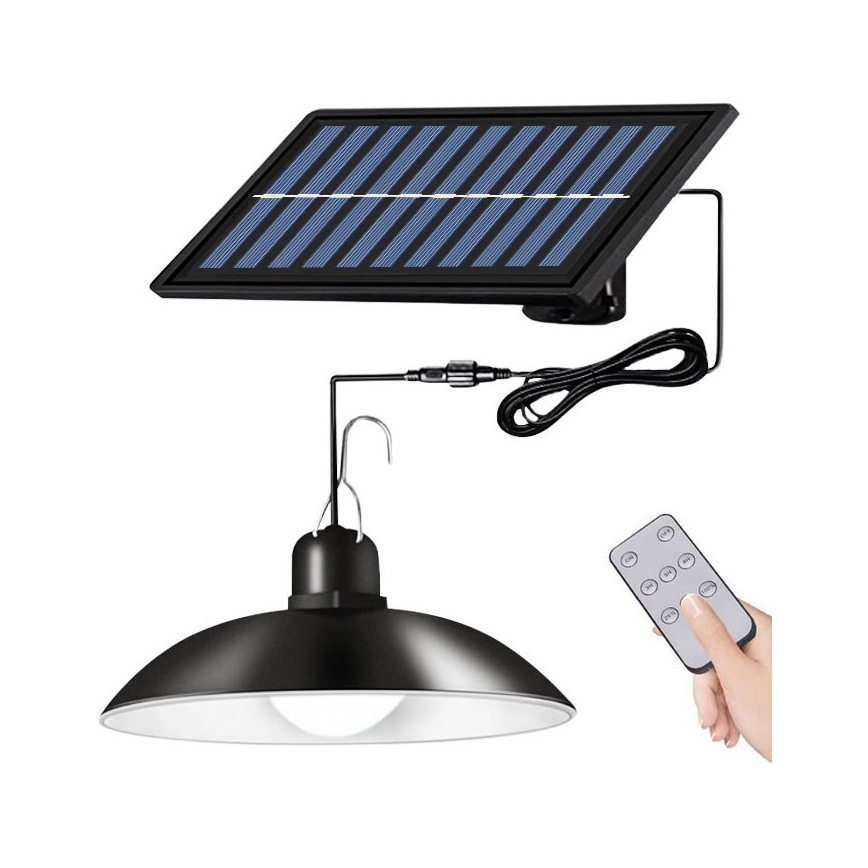 LED Zatemnitven solarni lestenec na vrvici LED/1,8W/3,7V IP44 6500K 800 mAh + Daljinski upravljalnik