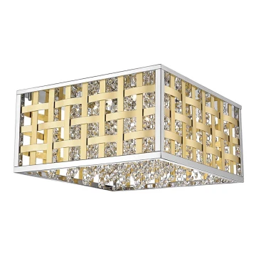 LED Zatemnitvena kristalna stropna svetilka COLUMBUS LED/20W/230V zlata/krom