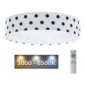 LED Zatemnitvena otroška stropna svetilka SMART GALAXY KIDS LED/24W/230V 3000-6500K pike bela/črna + Daljinski upravljalnik