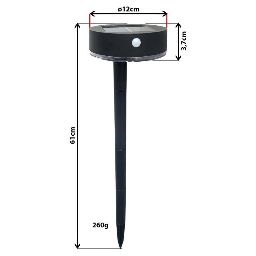 LED Zatemnitvena solarna svetilka s senzorjem 2v1 LED/3,7V IP44