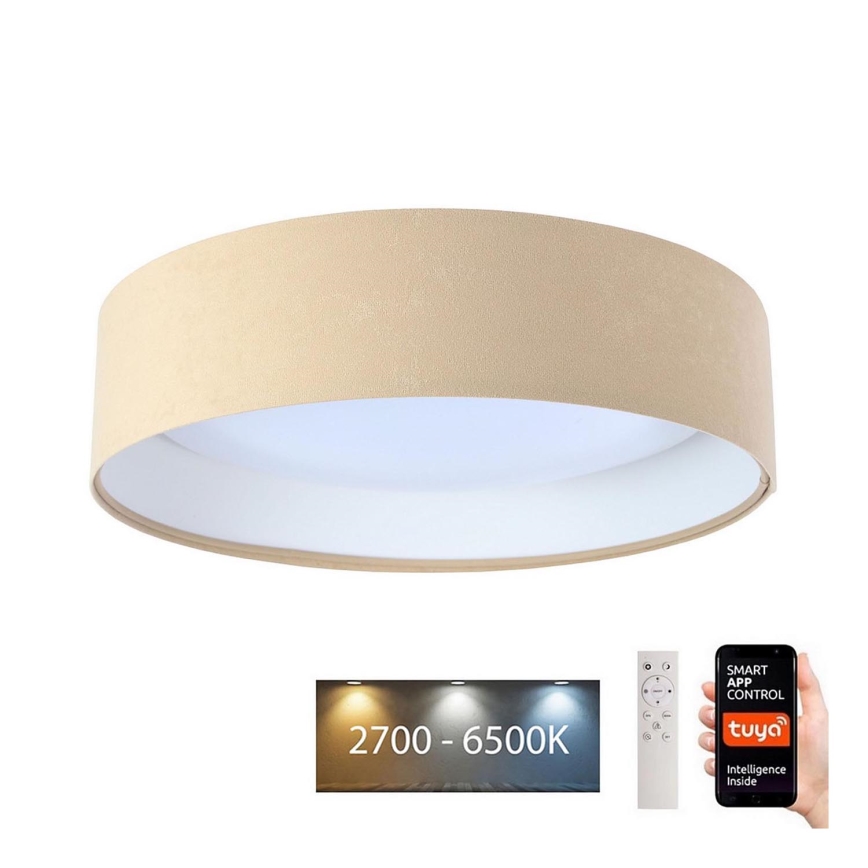 LED Zatemnitvena stropna svetilka SMART GALAXY LED/24W/230V pr. 45 cm 2700-6500K Wi-Fi Tuya bež/bela + Daljinski upravljalnik