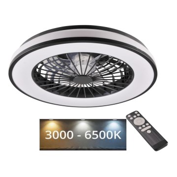 LED Zatemnitvena stropna svetilka z ventilatorjem LED/48W/230V 3000-6500K + Daljinski upravljalnik