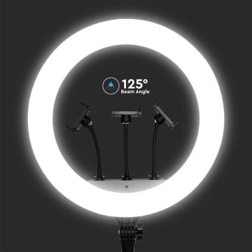 LED Zatemnitvena svetilka s stojalom in držalom za vlogging LED/55W/230V + Daljinski upravljalnik