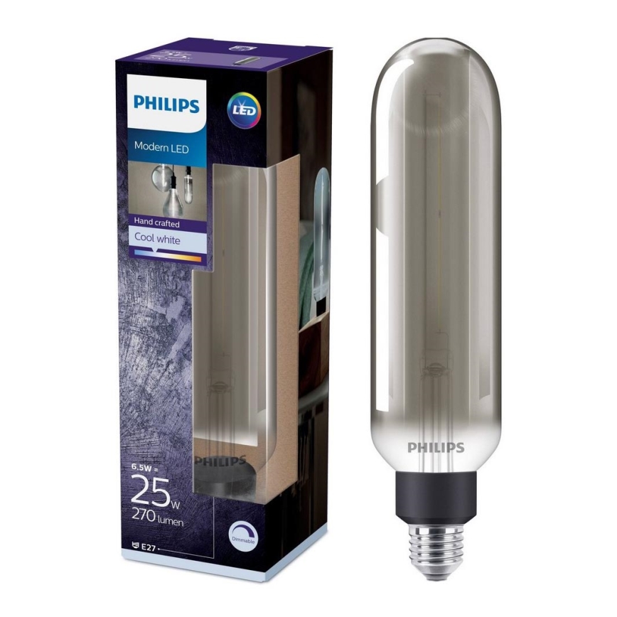 LED Zatemnitvena žarnica SMOKY VINTAGE Philips T65 E27/6,5W/230V 4000K