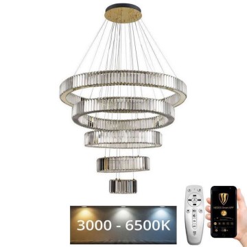 LED Zatemnitveni kristalni lestenec na vrvici LED/195W/230V 3000-6500K + Daljinski upravljalnik