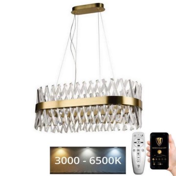 LED Zatemnitveni kristalni lestenec na vrvici LED/90W/230V 3000-6500K + Daljinski upravljalnik