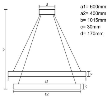 LED Zatemnitveni lestenec na vrvici LED/100W/230V 3000-6500K + Daljinski upravljalnik