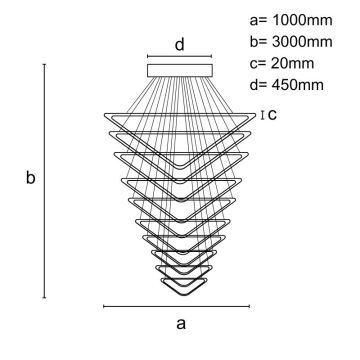 LED Zatemnitveni lestenec na vrvici LED/385W/230V 3000-6500K + Daljinski upravljalnik