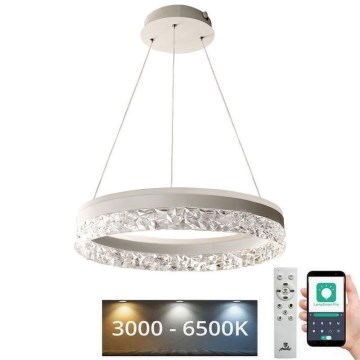 LED Zatemnitveni lestenec na vrvici LED/80W/230V 3000-6500K bela + Daljinski upravljalnik