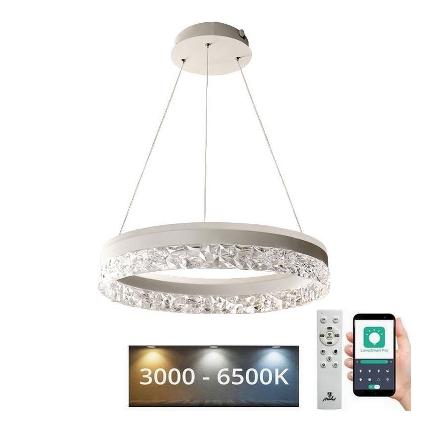 LED Zatemnitveni lestenec na vrvici LED/80W/230V 3000-6500K bela + Daljinski upravljalnik