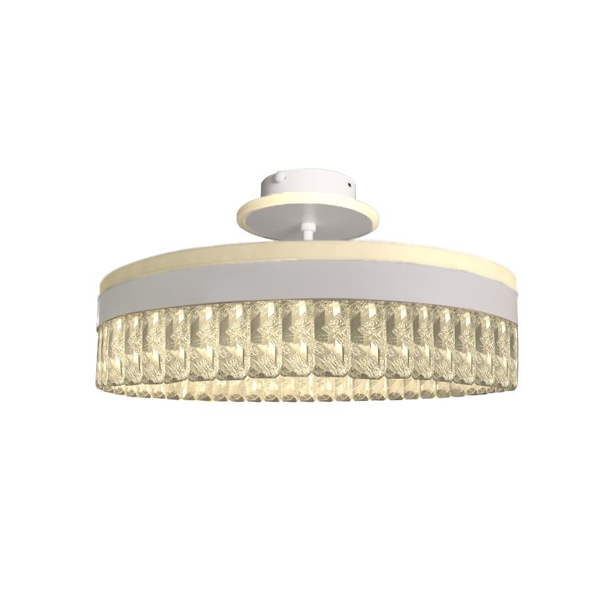 LED Zatemnitven kristal nadgradni lestenec LED/75W/230V 3000-6500K bela + Daljinski upravljalnik