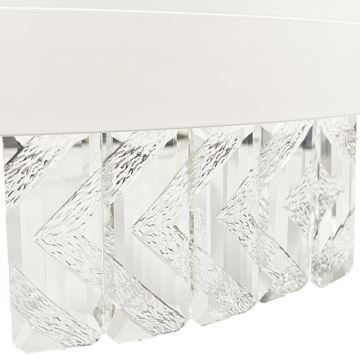 LED Zatemnitven kristal nadgradni lestenec LED/75W/230V 3000-6500K bela + Daljinski upravljalnik