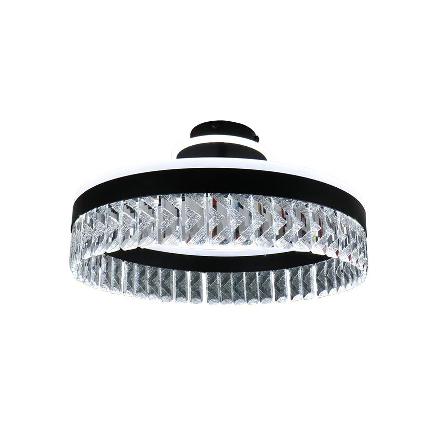 LED Zatemnitveni kristalni nadgradni lestenec LED/75W/230V 3000-6500K črna + Daljinski upravljalnik