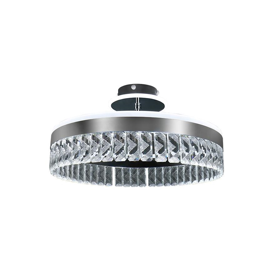 LED Zatemnitveni kristalni nadgradni lestenec LED/75W/230V 3000-6500K krom + Daljinski upravljalnik