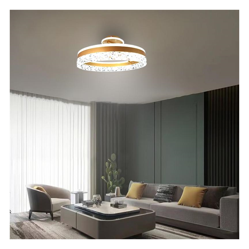 LED Zatemnitveni nadgradni lestenec LED/86W/230V 3000-6500K zlata + Daljinski upravljalnik