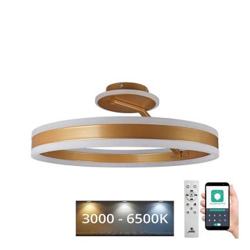 LED Zatemnitveni nadgradni lestenec LED/86W/230V 3000-6500K zlata + Daljinski upravljalnik