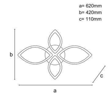 LED Zatemnitveni nadgradni lestenec LED/95W/230V 3000-6500K + Daljinski upravljalnik