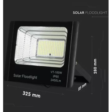 LED Zatemnitveni solarni reflektor LED/35W/10V 6000K IP65 + Daljinski upravljalnik