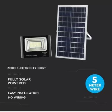 LED Zatemnitveni solarni reflektor LED/35W/10V 6000K IP65 + Daljinski upravljalnik