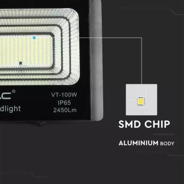 LED Zatemnitveni solarni reflektor LED/35W/10V 6000K IP65 + Daljinski upravljalnik