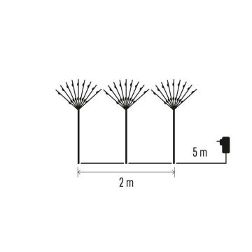 LED Zunanja božična dekoracija 180xLED/3,6W/230V IP44 hladna bela