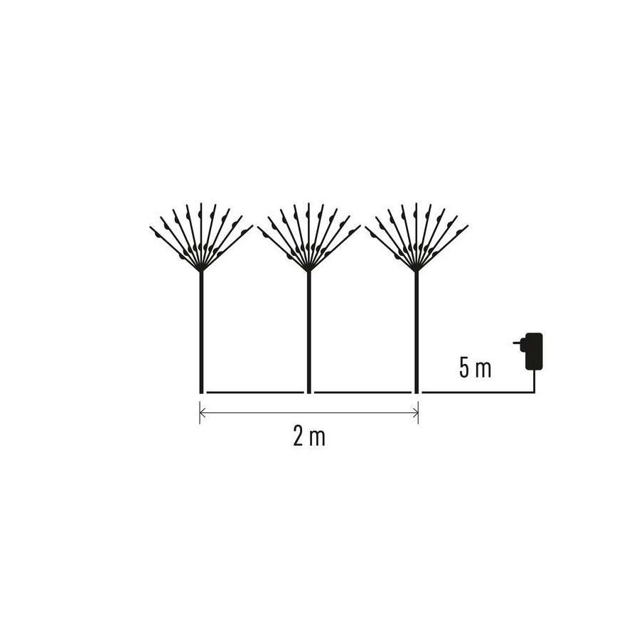 LED Zunanja božična dekoracija 180xLED/3,6W/230V IP44 hladna bela