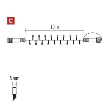 LED Zunanja božična veriga 100xLED/10m IP44 hladno bela