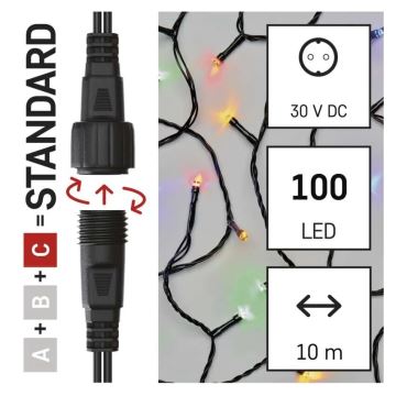 LED Zunanja božična veriga 100xLED/10m IP44 multicolor