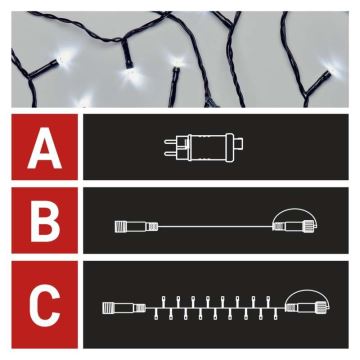 LED Zunanja božična veriga 100xLED/15m IP44 hladna bela