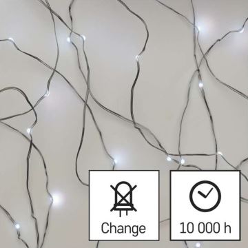 LED Zunanja božična veriga 100xLED/15m IP44 hladna bela