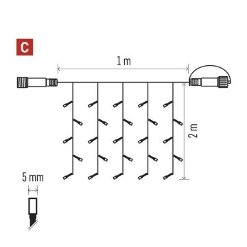 LED Zunanja božična veriga 100xLED/1x2m IP44 hladno bela