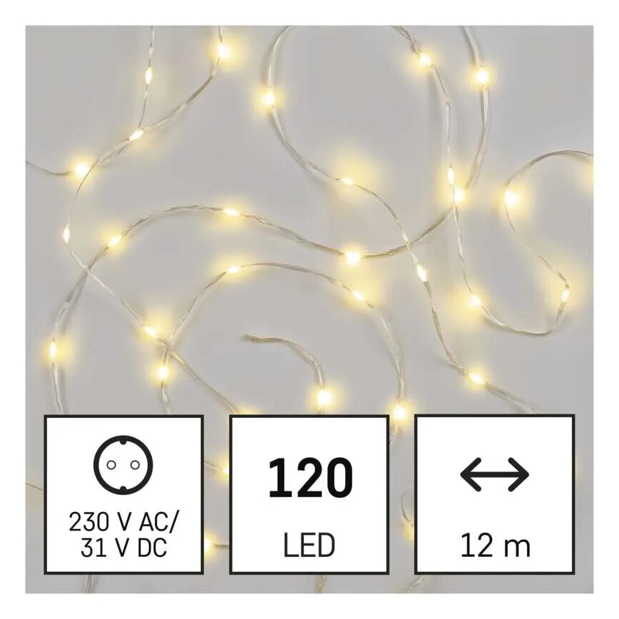 LED Zunanja božična veriga 120xLED/17m IP44 topla bela