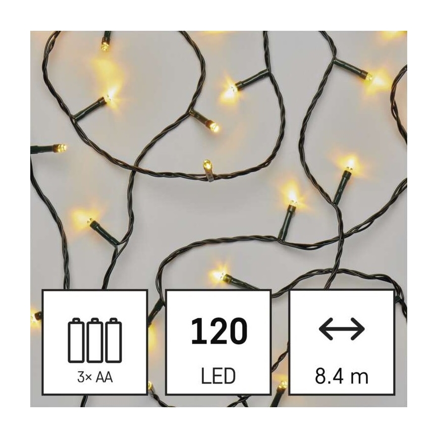 LED Zunanja božična veriga 120xLED/8,9m IP44 topla bela