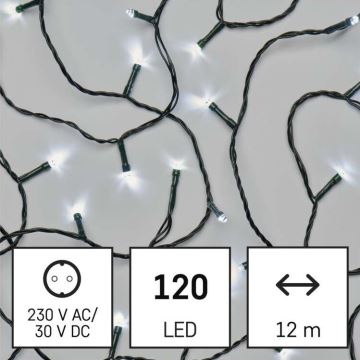 LED Zunanja božična veriga 120xLED/8 načinov 17m IP44 hladna bela