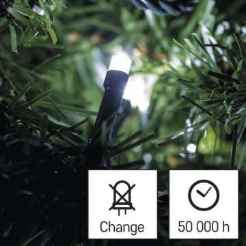 LED Zunanja božična veriga 120xLED/8 načinov 17m IP44 hladna bela