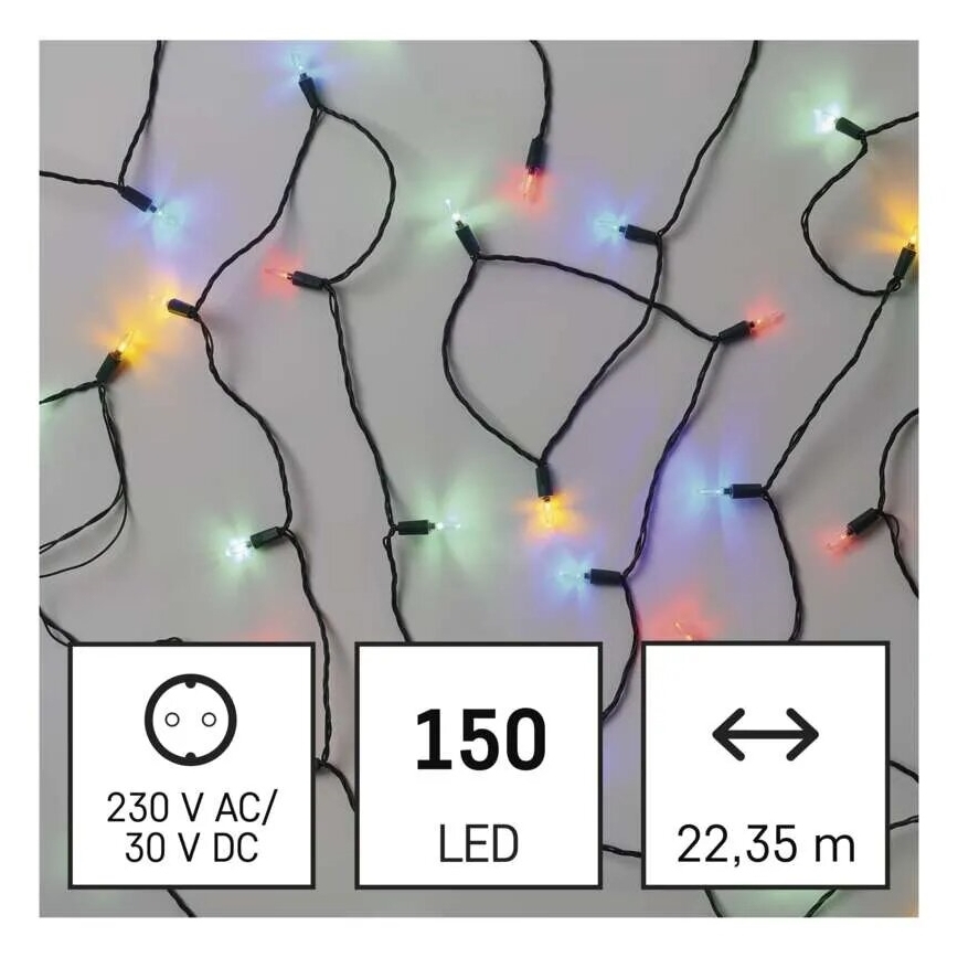 LED Zunanja božična veriga 150xLED/27,35m IP44 multicolor